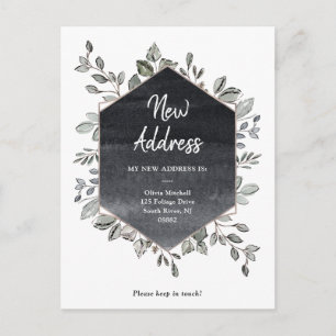 Carte Postale Nouvelle adresse Rustic Greenery Moving Faire-pa