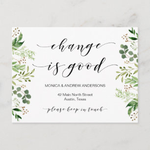 Carte Postale Nouvelle Adresse, Verdure, Faire-part mobile