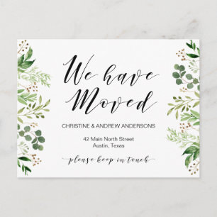 Carte Postale Nouvelle Adresse, Verdure, Faire-part mobile