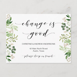 Carte Postale Nouvelle Adresse, Verdure, Faire-part mobile