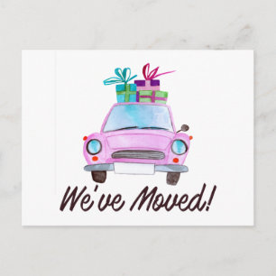 Carte Postale Nouvelle adresse Voiture de Noël classique