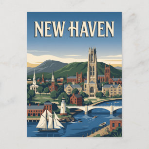 Carte Postale Nouvelle affiche de voyage vintage du port de New