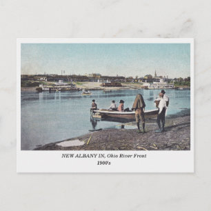 Carte Postale Nouvelle Albany INDIANA, Ohio River Front ancienne