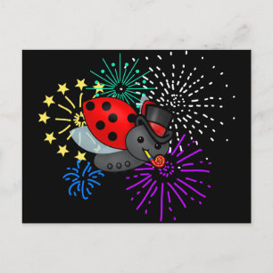 Carte Postale Nouvelle année Ladybug