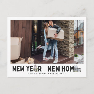 Carte Postale Nouvelle Année Nouvelle Maison   Photo Changement 