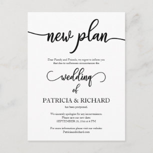 Carte Postale Nouvelle annonce de report de mariage