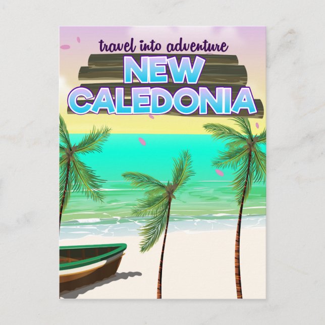 Carte Postale Nouvelle-Calédonie "voyagez dans l'aventure" affic (Devant)
