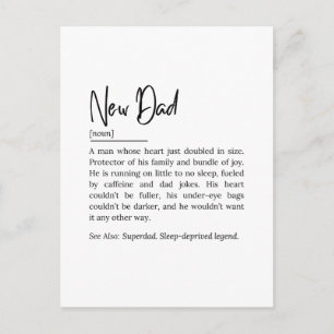 Carte Postale Nouvelle définition de papa – Citation drôle et to