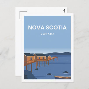 Carte Postale Nouvelle-Écosse Canada Illustration des lieux de v