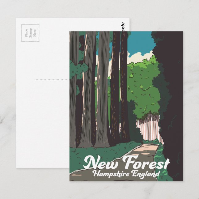Carte Postale Nouvelle forêt Hampshire Angleterre (Devant / Derrière)