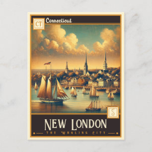 Carte Postale Nouvelle-Londres, Connecticut   Vintage