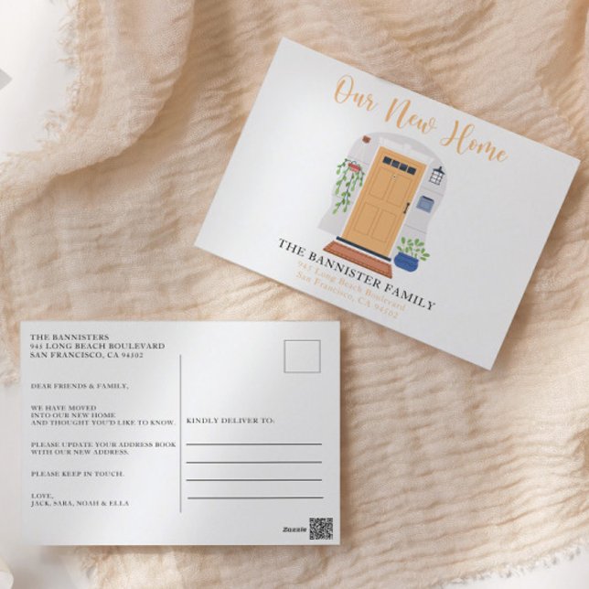 Carte Postale Nouvelle maison Nous avons déménagé Watercolor Pas (Créateur téléchargé)