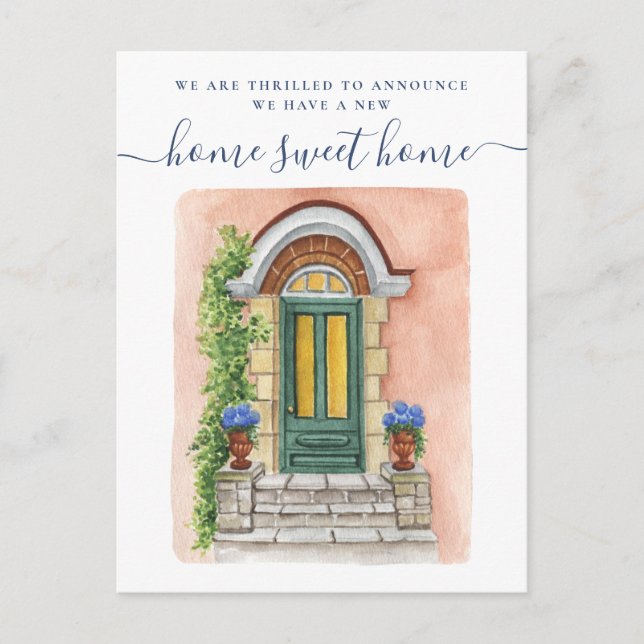 Carte Postale Nouvelle maison Sweet Home Porte avant Déménagemen (Devant)