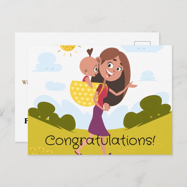 Carte Postale Nouvelle maman (Devant / Derrière)