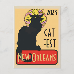 Carte Postale Nouvelle-Orléans Chat Noir Modifier Texte  Affiche