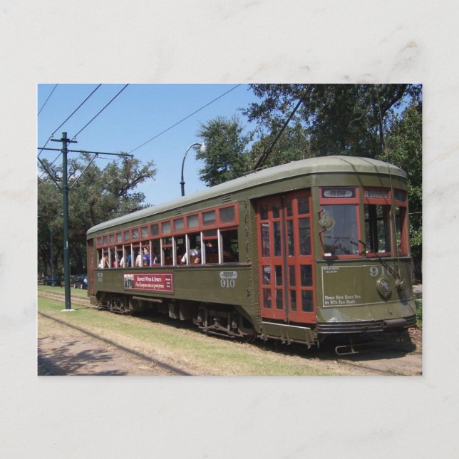 Carte Postale Nouvelle-Orléans, Louisiana Streetcar (Devant)
