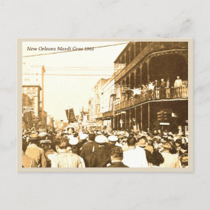 Carte Postale Nouvelle-Orléans Mardi Gras photo vintage 1961
