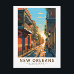 Carte Postale Nouvelle-Orléans Quartier Français de Louisiane Ar<br><div class="desc">Conception de voyage rétro de la Nouvelle-Orléans. surnommée le "Big Easy, " elle est connue pour sa vie nocturne 24h/24,  sa scène musicale live vibrante et sa cuisine épicée et singulière reflétant son histoire en tant que creuset des cultures française,  africaine et américaine.</div>