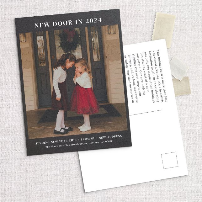 Carte postale nouvelle porte 24 Faire-part de démé (Créateur téléchargé)