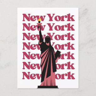 Carte Postale Nouvelle Ville de York Rose Noir NYC Voyage  