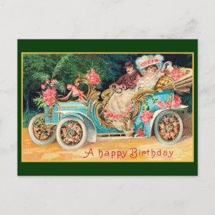 Carte Postale Nouvelle Voiture Joyeux Anniversaire Fin Vintage