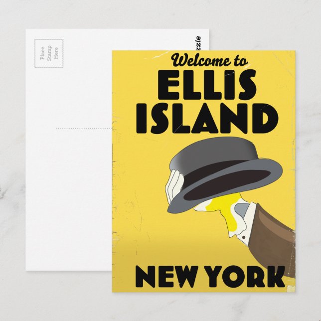 Carte Postale Nouvelle York Ellis Island (Devant / Derrière)