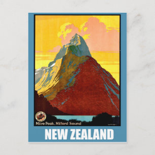 Carte Postale Nouvelle-Zélande, Mitre Peak, montagne