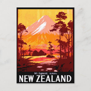 Carte Postale Nouvelle-Zélande, Mt. Egmont, voyage vintage
