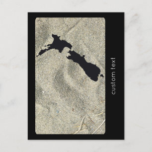 CARTE POSTALE NOUVELLE ZÉLANDE PLAGE DE SABLE NOIR AOTEAROA KIWI