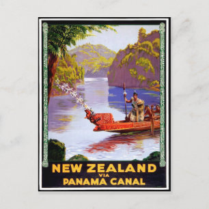Carte Postale Nouvelle-Zélande via le canal de Panama, personnes