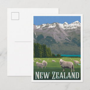 Carte Postale Nouvelle-Zélande Voyage Vintage