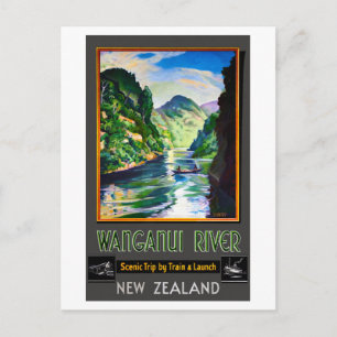 Carte Postale Nouvelle-Zélande Wanganui River Poster vintage res