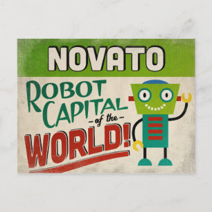 Carte Postale Novato California Robot - Funny Vintage