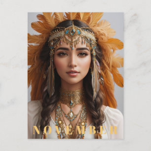 Carte Postale *~* NOVEMBRE Golden Topaz AP53 Boho Birthstone
