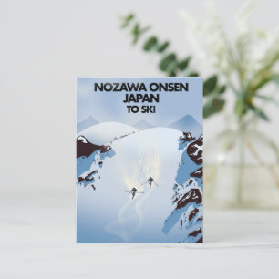 Carte Postale Nozawa Onsen Japon impression ski.