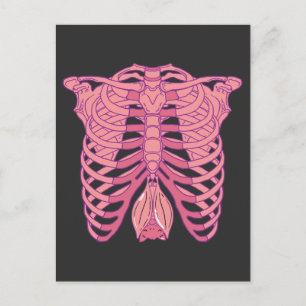 Carte Postale Nu Goth Bat Skeleton esthétique gothique wiccan pa