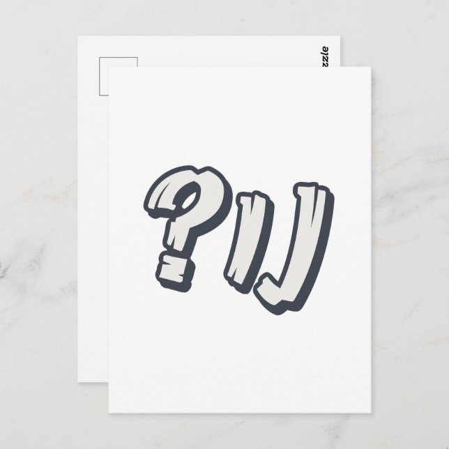 Carte Postale "NU ?" yiddish - L'expression juive parfaite (Devant / Derrière)