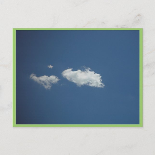 Carte Postale Nuage Blanc Fluffé Sur Ciel Bleu Profond Sur Curra (Devant)