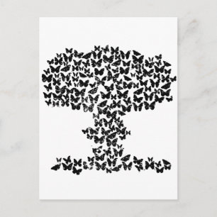 Carte Postale Nuage de champignons de papillons