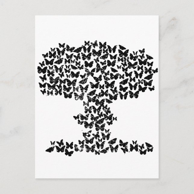 Carte Postale Nuage de champignons de papillons (Devant)