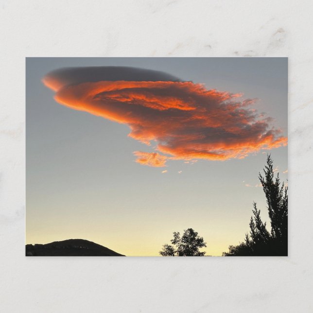 Carte Postale Nuage de coucher de soleil à Reno Nevada (Devant)