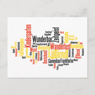 Carte Postale Nuage de mots allemand - Deutsche Wortwolke