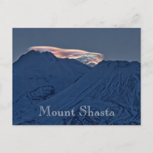 CARTE POSTALE NUAGE D'ÉCLAIRAGE AU-DESSUS DU MONT SHASTA