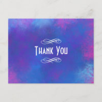 Nuages Abstraits en violet rose et Merci bleu