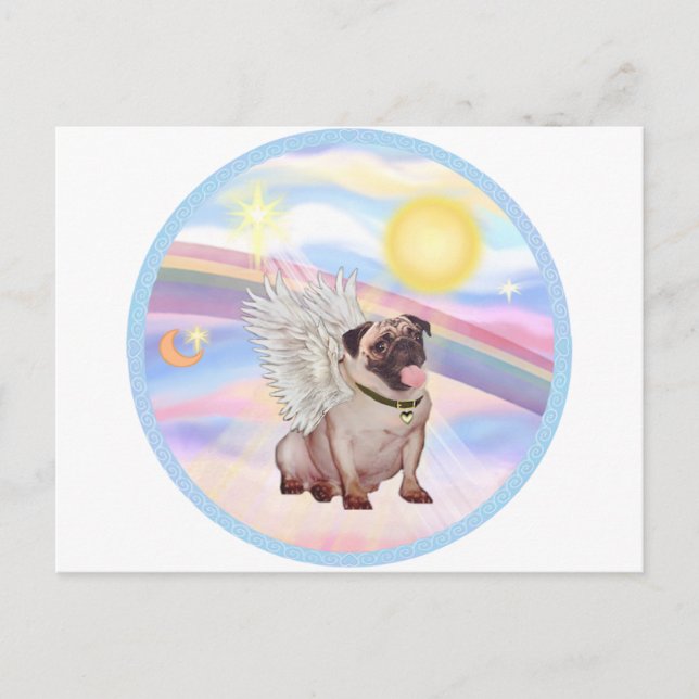 Carte Postale Nuages - Ange Pug (#2) (Devant)