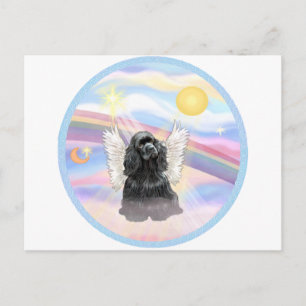 Carte Postale Nuages - Black Cocker Spaniel