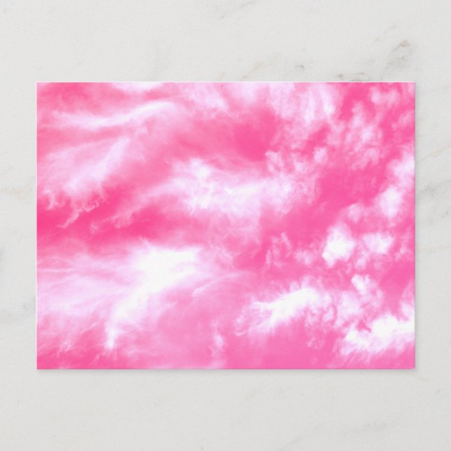 Carte Postale Nuages blancs Ciel rose (Devant)