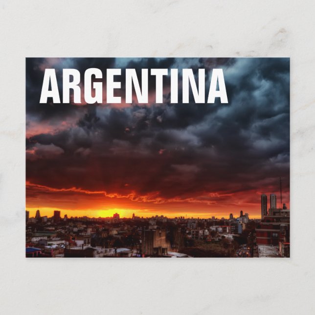 Carte Postale Nuages, Coucher De Soleil Et Rouge (Devant)