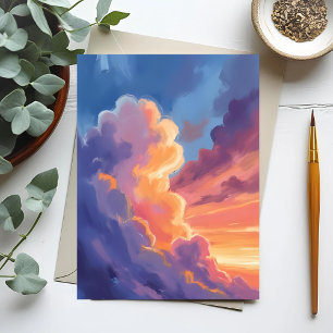 Carte Postale Nuages de coucher de soleil Peinture de ciel à l