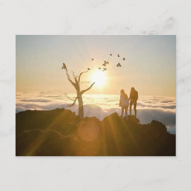 Carte Postale Nuages du lever du soleil (Devant)